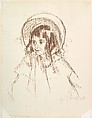 Sara Wearing Her Bonnet and Coat, Mary Cassatt (American, Pittsburgh, Pennsylvania 1844–1926 Le Mesnil-Théribus, Oise), Transfer lithograph, printed in brown ink; only state