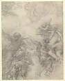 God the Father with Angels Holding Symbols of the Passion, Pietro da Cortona (Pietro Berrettini) Italian, Black chalk