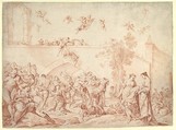 The Massacre of the Innocents, Giuseppe Maria Crespi  Italian, Red chalk, over traces of black chalk