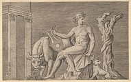 Apollo Tending the Flocks of Admetus, from "Speculum Romanae Magnificentiae", Marco Dente Italian, Engraving