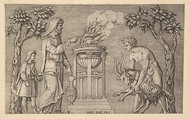 The Sacrifice of a Ram, from "Speculum Romanae Magnificentiae", Marco Dente Italian, Engraving