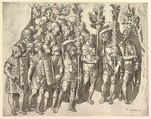A Roman Legion (from Trajan's Column), from "Speculum Romanae Magnificentiae", Marco Dente Italian, Engraving