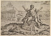 Ancient bas-reliefs with Laocoon, from "Speculum Romanae Magnificentiae", Marco Dente Italian, Engraving