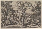 The Judgment of Paris, Marco Dente (Italian, Ravenna, active by 1515–died 1527 Rome), Engraving
