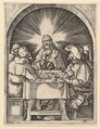 Christ at Emmaus, from "The Passion of Christ", after Dürer, Marcantonio Raimondi  Italian, Engraving; second state of three