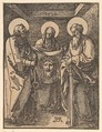 Saint Veronica between Saints Peter and Paul, from "The Little Passion" (copy), Albrecht Dürer German, Woodcut