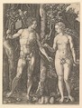 Adam and Eve, Jan (Johannes) Wierix  Netherlandish, Engraving; third state of three