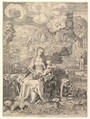 Virgin and Child in a Landscape, Aegidius Sadeler II  Netherlandish, Engraving