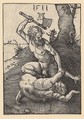 Cain Killing Abel, Albrecht Dürer  German, Woodcut
