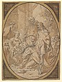 The Adoration of the Magi, Theodoor van Thulden  Flemish, Pen and black ink, brush and brown wash, over black chalk or graphite; double framing lines in pen and brown ink and brush and brown wash, probably by the artist