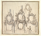 Design for Festival Decorations on the Bases of Piers, Carlo Marchionni  Italian, Pen and brown ink, brush and gray wash, over black chalk