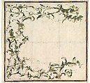 Design for a Framing Motif, Francesco Guardi Italian, Pen and brown ink, brush with light and dark green watercolor (?), over graphite or lead or black chalk