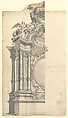 Halved Design for an Altar with Angel and Putti, Anonymous, Italian, Piedmontese, 18th century Italian, Pen and brown ink, brush and gray wash, over black chalk or graphite, with ruled and compass construction