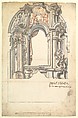 Two Alternate Designs for an Altar (?), Anonymous, Italian, Piedmontese, 18th century  Italian, Pen and brown ink, brush with gray and red-chalk wash, over graphite or leadpoint, with ruled and compass construction; framing outlines in pen and brown ink; scale, at bottom, in pen and brown ink