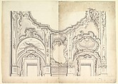 Two Alternate Designs for the Vault of a Chapel with the instruments of the Passion, Anonymous, Italian, Piedmontese, 18th century  Italian, Pen and brown ink, brush and gray wash, over leadpoint or graphite, with ruled and compass construction; measuring scale, at bottom, in pen and dark ink