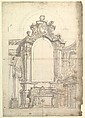 Two One Half Variant Designs for an Altar and a Chapel, Anonymous, Italian, Piedmontese, 18th century Italian, Pen and brown ink, brush and gray wash, over leadpoint or graphite, with ruled construction