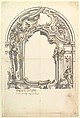 Two Alternate Designs for a Frame or an Altar (?), Anonymous, Italian, Piedmontese, 18th century Italian, Pen and brown ink, brush with gray and light brown wash, over leadpoint or graphite, with ruled and compass construction; framing outlines in pen and brown ink over graphite or lead point