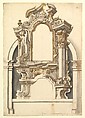 Two Alternate Designs for an Altar, Anonymous, Italian, Piedmontese, 18th century  Italian, Pen and brown ink, brush and watercolor, over leadpoint or graphite, with ruled and compass construction; scale at bottom in pen and brown ink