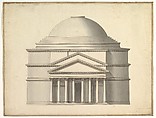 Façade of a Rotunda, Antonio Maria Visentini Italian, Pen and brown ink, brush and gray wash
