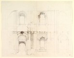 Design for a Church Interior, Luigi Vanvitelli Italian, Pen, brown ink, over graphite