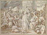 The Continence of Scipio, Francesco Solimena  Italian, Pen and brown ink, brush and gray wash, over black chalk