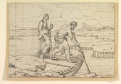 Psyche and Charon (?), Anonymous, Italian, 19th century  Italian, Pen and ink
