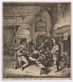 The Violin Player Seated in the Inn, Cornelis Dusart  Dutch, Etching with roulette
