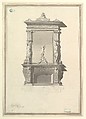 Design for Mantlepiece, Antonio Francisco Baeta (ca. 1886/1900) Portuguese, Pen with black and gray ink, brush and gray wash, over leadpoint or graphite