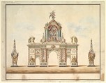 Triumphal Arch, April 1814, Francisco Antonio de Sousa  Portuguese, Watercolor on paper