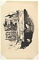 Open Here I Flung the Shutter. Illustration to The Raven by Edgar Allan Poe, Edouard Manet (French, Paris 1832–1883 Paris), Transfer lithograph on laid (Hollande) paper, final state of five