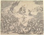 The Last Judgment, Michael Herr (German, Metzingen bei Reutlingen 1591–1661 Nuremberg), Pen and black ink, brush and gray wash, over black chalk