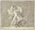 Man Grappling with Winged Horse, from "Ex Antiquis Cameorum et Gemmae Delineata/ Liber Secundus/et ab Enea Vico Parmen Incis", Anonymous, Italian, 16th century  Italian, Engraving; third state
