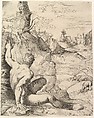 John the Baptist in the Wilderness, Giulio Sanuto Italian, Engraving
