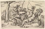 The abduction of Dejanira held by the centaur Nessus, Battista Franco  Italian, Etching and engraving; first state