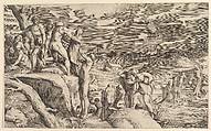 The Deluge, Battista Franco Italian, Engraving