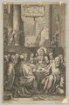 The Last Supper, from "The Passion of Christ", Ludovicus Siceram  Flemish, Engraving; first state of three