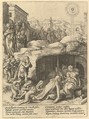 The Adoration of the Magi, Hendrick Goltzius  Netherlandish, Engraving;second state of three