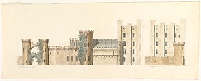 North Aspects of Lea Castle and West Aspect of Wolverly, Cookly, Worcestershire, John Carter  British, Watercolor