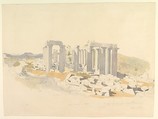 The Temple of Apollo at Bassae, Thomas Hartley Cromek British, Watercolor over graphite