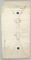 Processional candlestick, Ernest Geldart (British, London 1848–1929), Graphite, pen and ink