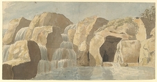 Design for rock-work and cascades at Virginia Water, Windsor Great Park (recto). Rock-work Designs (verso), Thomas Sandby (British, baptized Nottingham 1723–1798 Windsor), Pen and ink and watercolor, over graphite