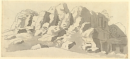 Design for rock-work at Virginia Water, Windsor Great Park, Thomas Sandby British, Pen and gray ink, brush and gray wash, over graphite