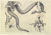 Spider, Web, Snake and Flowers (for "The Duchess of Malfi and The White Devil"), Henry Weston Keen  British, Pen and black ink