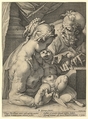 The Holy Family, Hendrick Goltzius  Netherlandish, Engraving