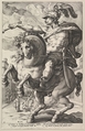 Marcus Curtius, from "The Roman Heroes", Hendrick Goltzius  Netherlandish, Engraving; first state