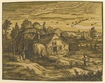Landscape with Cottage, Hendrick Goltzius (Netherlandish, Mühlbracht 1558–1617 Haarlem), Woodcut; second state