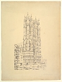 The Beverley Minster, Yorkshire, England, Perspective View of the West Façade, Charles Wickes  British, Pen and black ink