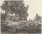 Ideal Landscape with Sleeping Shepherd and Sheep, Attributed to Heinrich Theodor Wehle (German, Förstgen at Niesky 1778–1805 Bautzen), Etching; proof state?