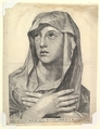 Bust of Mary with Crossed Hands, Wilhelm Traut  German, Woodcut on vellum