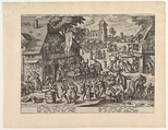 St. Sebastian's Fair, Anonymous, Netherlandish, 16th century  Netherlandish, Etching and engraving; first state of four